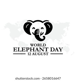 12 de agosto Dia Mundial do Elefante, dia mundial do elefante realizado em 12 de agosto, ilustração vetorial, publicação em mídia social e modelo editável de mídia social. 