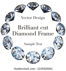 12 brilliant-cut diamonds circular frame vector illustration