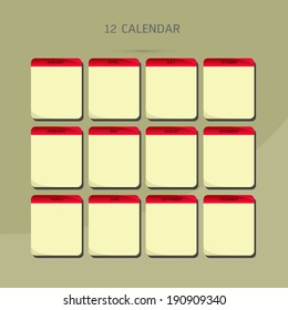 12  Calendar  vector