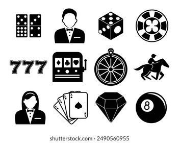 12 Casino Illustration Set Collection