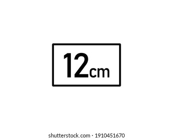 12 centimeters icon vector illustration, 12 cm size