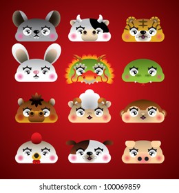 12 Chinese Zodiac animal