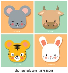 12 Chinese Zodiac
Rat, Ox, Tiger & Rabbit