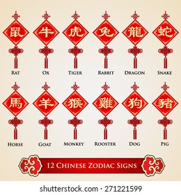 12 Chinese zodiac signs design