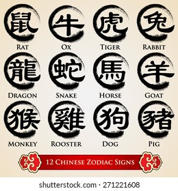 12 Chinese zodiac signs design