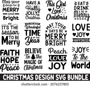 12 BUNDLE SVG DE DISEÑO DE NAVIDAD   