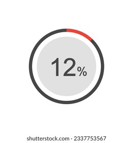12% circle diagrams Infographics vector, 12 Percentage ready to use for web design.
