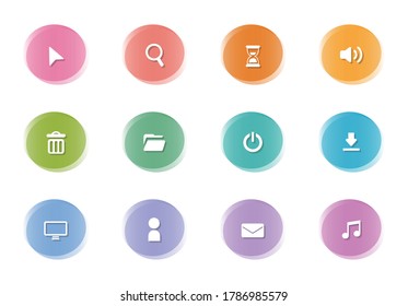 12 circular infographics and business icons