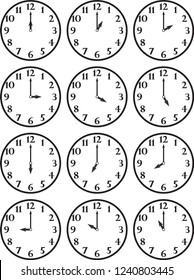 Clock One O'clock Stock Illustrations, Images & Vectors | Shutterstock