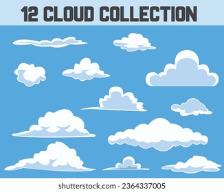 12 Cloud Collection vector art design