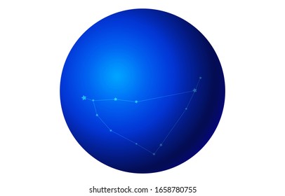 12 constellation blue 3d icons: vector illustration: Capricorn