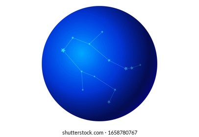 12 constellation blue 3d icons: vector illustration: Gemini