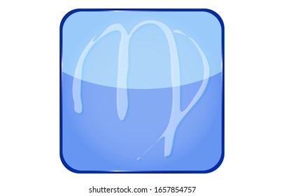 12 constellation blue icons: vector illustration: Virgo