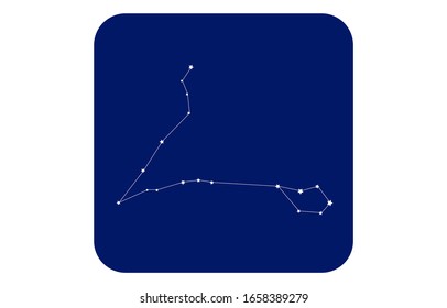 12 constellation blue icons: vector illustration: Pisces