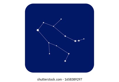 12 constellation blue icons: vector illustration: Gemini