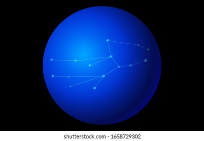 12 constellation blue icons: vector illustration: Virgo