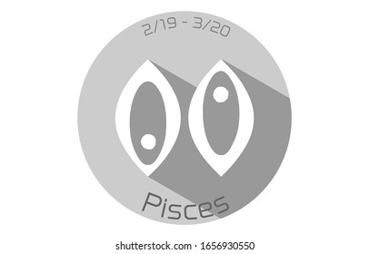 12 constellation icons: vector illustration: Pisces