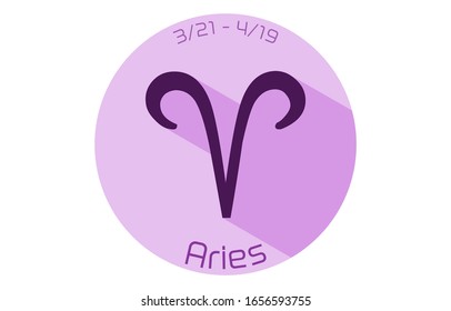 12 constellation purple icons: vector illustration: Aries