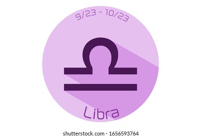 12 constellation purple icons: vector illustration: Libra