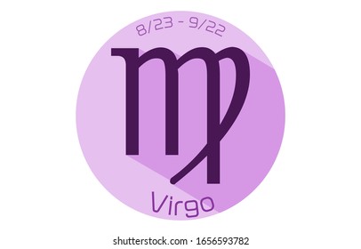12 constellation purple icons: vector illustration: Virgo