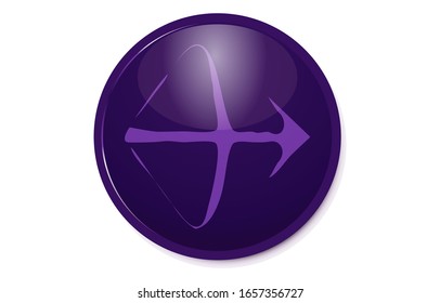 12 constellation purple icons: vector illustration: Sagittarius