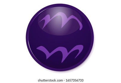 12 constellation purple icons: vector illustration: Aquarius