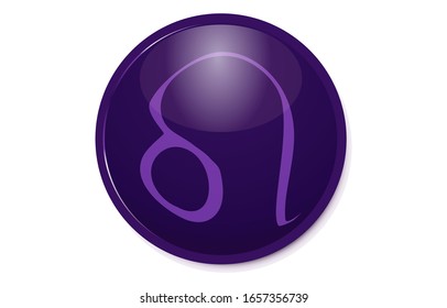 12 constellation purple icons: Vector illustration: Leo