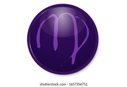 12 constellation purple icons: vector illustration: Virgo