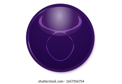 12 constellation purple icons: vector illustration: Taurus