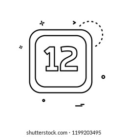 12 Date Calender icon design vector