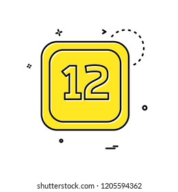 12 Date Calender icon design vector