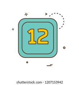 12 Date Calender icon design vector