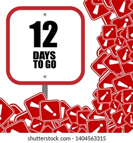 12 day to go. Vector stock illustration