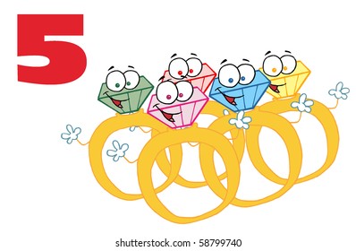 12 Days Of Christmas. The Five Days Of Christmas Five Gold Rings