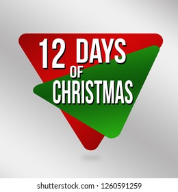 12 days of Christmas label or sticker on grey background, vector illustration