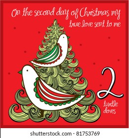 the 12 days of christmas - second day - two turtle doves