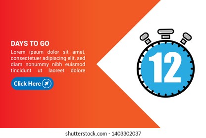 12 days to go banner. flat style. days to go concept 