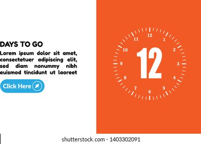 12 days to go banner. flat style. days to go concept 