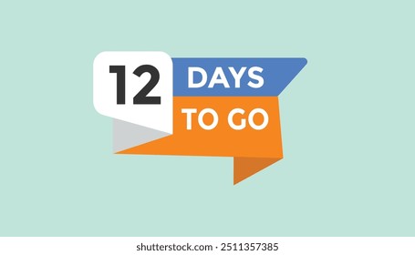 12 days to go Countdown number banner templates. time icon. Vector Illustration 