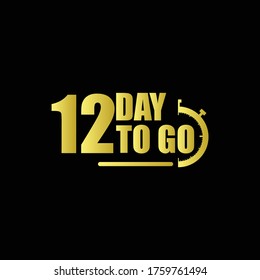 12 days to go Gradient label,sign,button. Vector stock illustration
