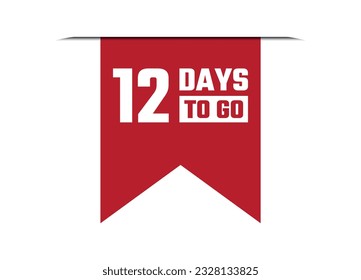 12 days to go red banner design vector illustration