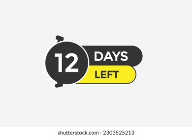 12 days left countdown template, 12   day countdown left banner label button eps 12    

