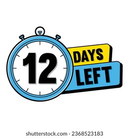 12 days left countdown timer number of twelve days left promotional social banner design