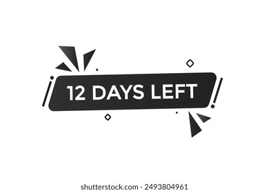 12 days left, icon, stile, timer, countdown, clock, time,  background, template, 12 days left countdown, sticker, left banner, business, sale, label button
