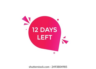 12 days left, icon, stile, timer, countdown, clock, time,  background, template, 12 days left countdown, sticker, left banner, business, sale, label button
