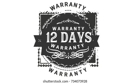 12 days warranty icon vintage rubber stamp guarantee