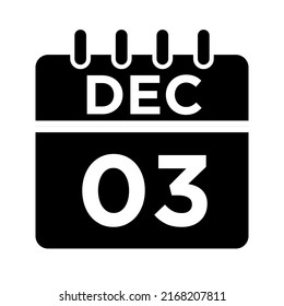 12- Dec - 03 Glyph black Icon
