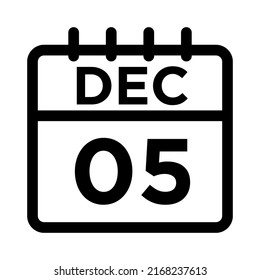 12- Dec - 05 Line Black Icon