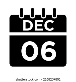 12- Dec - 06 Glyph black Icon