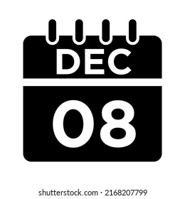 12- Dec - 08 Glyph black Icon